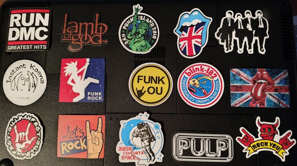 Pack de 15 Adesivos Vintage Retro Alusivos ao tema Rock and Roll