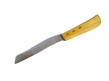 zamytkowy nietypowy nóż z drewniną rączką