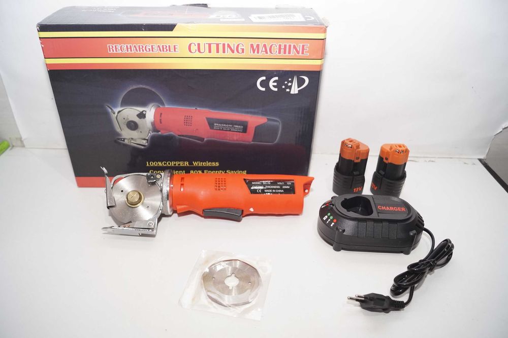 Akumulatorowy nóż tarczowy krawiecki 25mm do krojenia cięcia tkanin