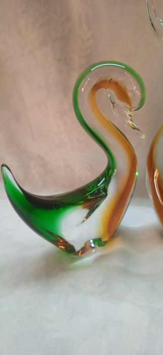 Dois Cisnes Murano Glass em perfeito estado