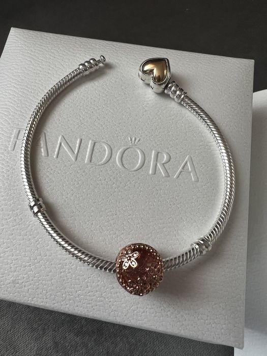Charms Pandora srebro  925  koralik  pozlacane drzewko   rozowe zloto