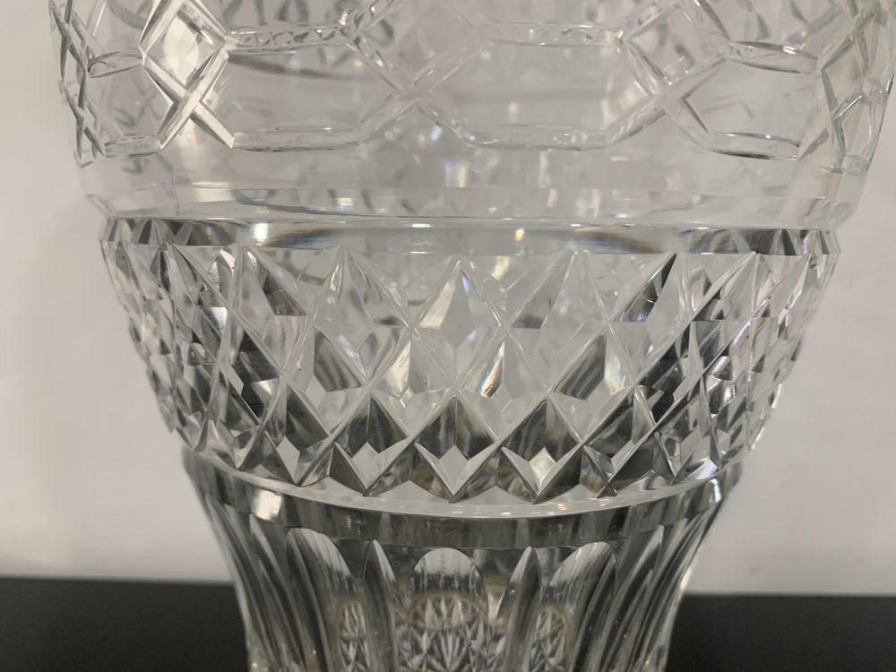Enorme jarrao em cristal e prata (36,5cm)