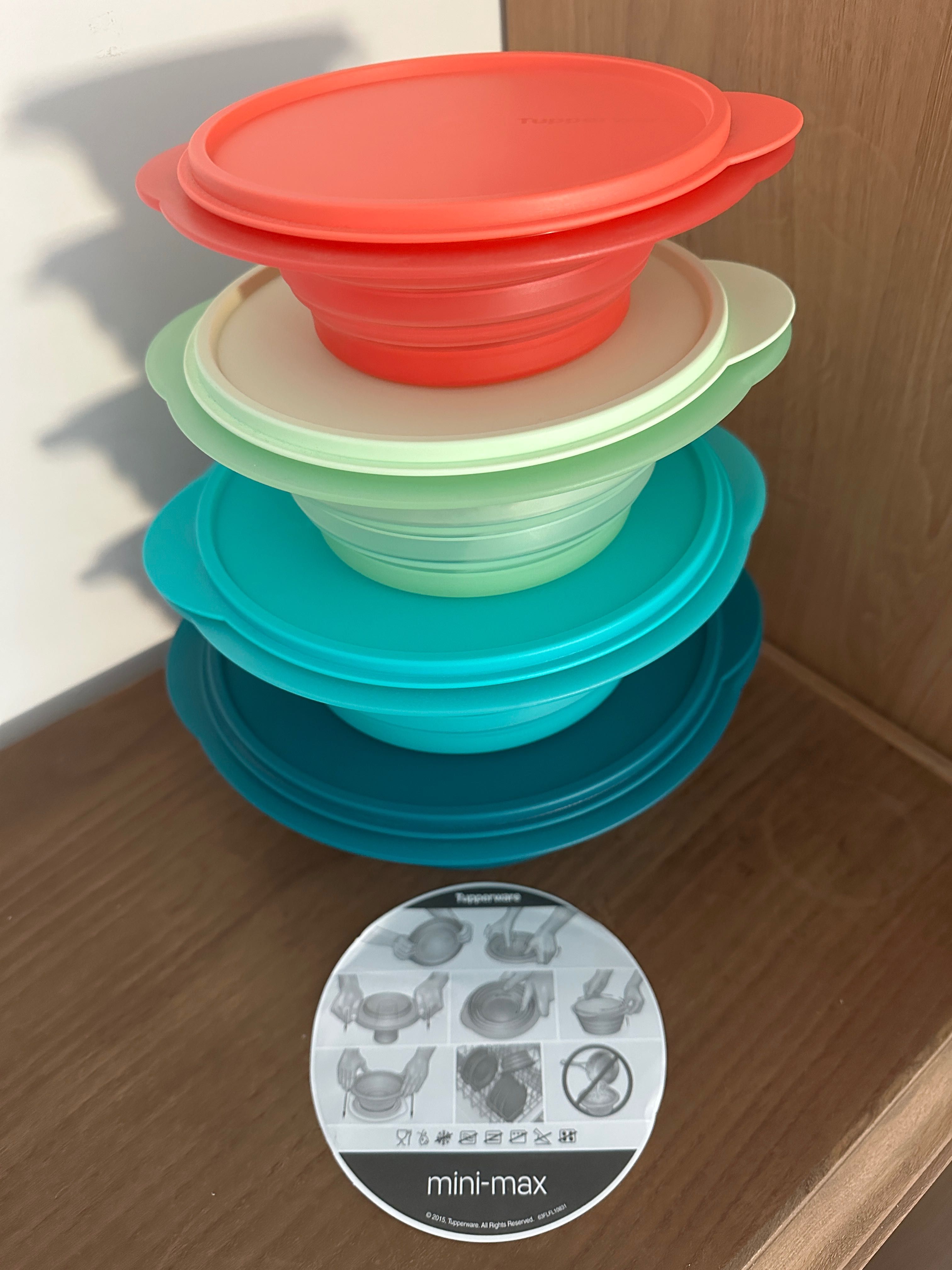 Conjunto 4 Caixas Mini Max (700ml + 950ml + 1L + 2L) Tupperware
