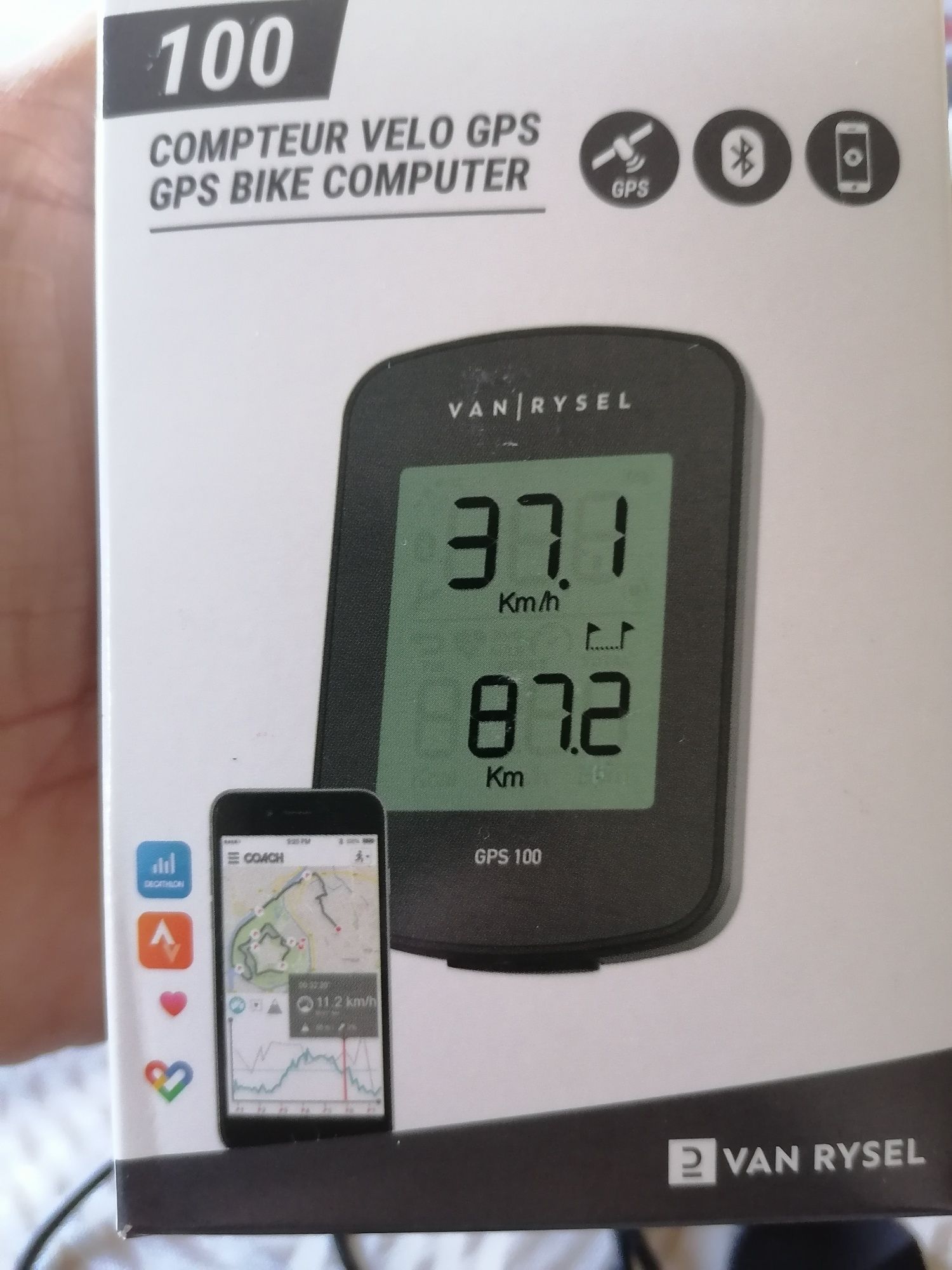 Ciclocomputador com GPS 100 Van rysel
