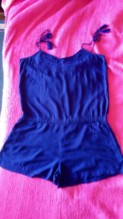 Macacão vestido calção completo tamanho M