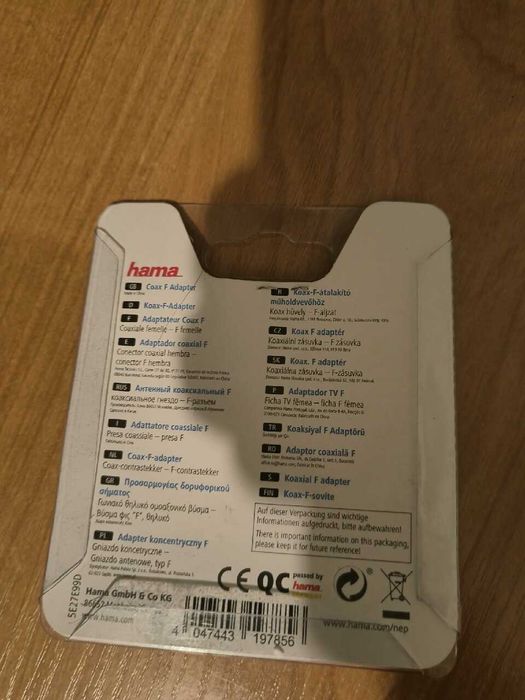 Adapter antenowy RTV RF gniazdo / F gniazdo HAMA