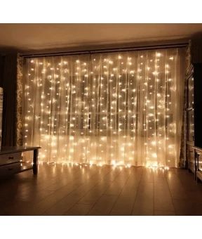 Гірлянда штора/водоспад 3*3 теплий колір