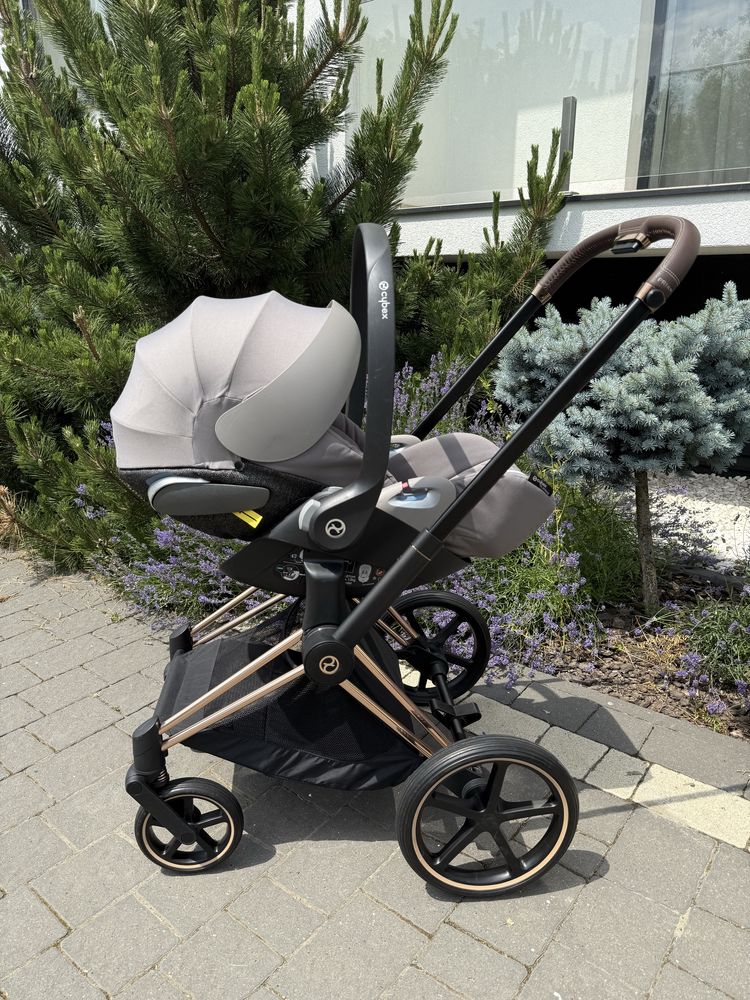 Cybex priam 4.0 3в1 Off White, шасі Rosegold.
