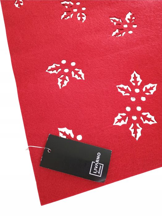 Bieżnik filcowy świąteczny czerwony 120x30 cm Boże Narodzenie stół