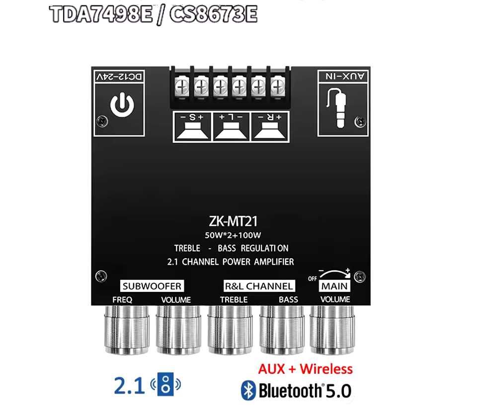 Усилитель Підсилювач 2.0 2.1 ZK MT21 TB21 XH на TPA3110 TPA3116 CS8673