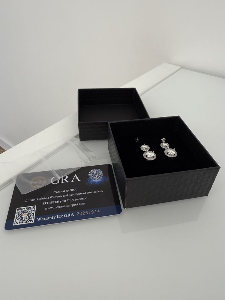 5 ct Сережки пусеты с муассанитами бриллиантами серебрянные
