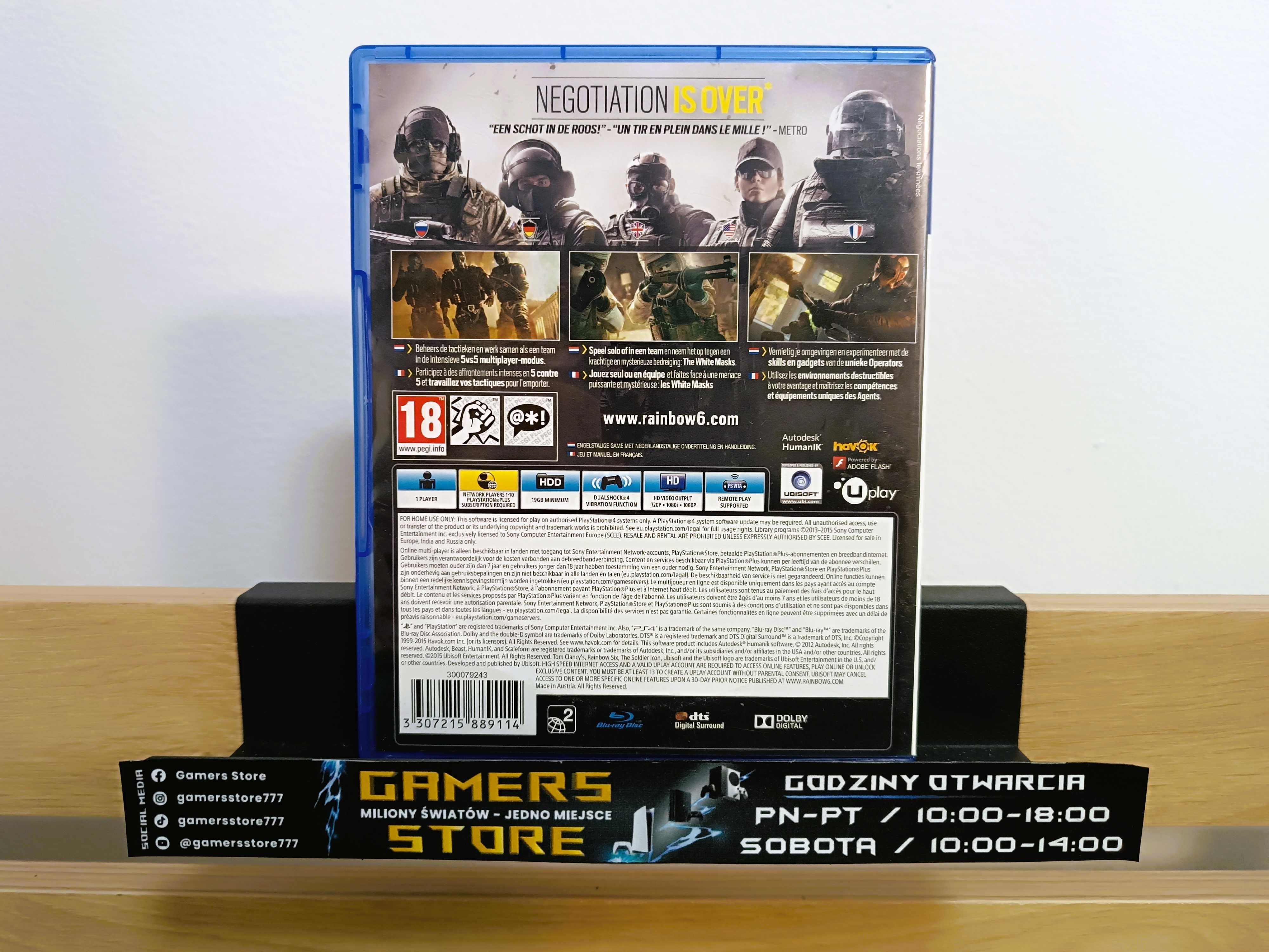 Rainbow Six Siege - Playstation 4 - Gamers Store