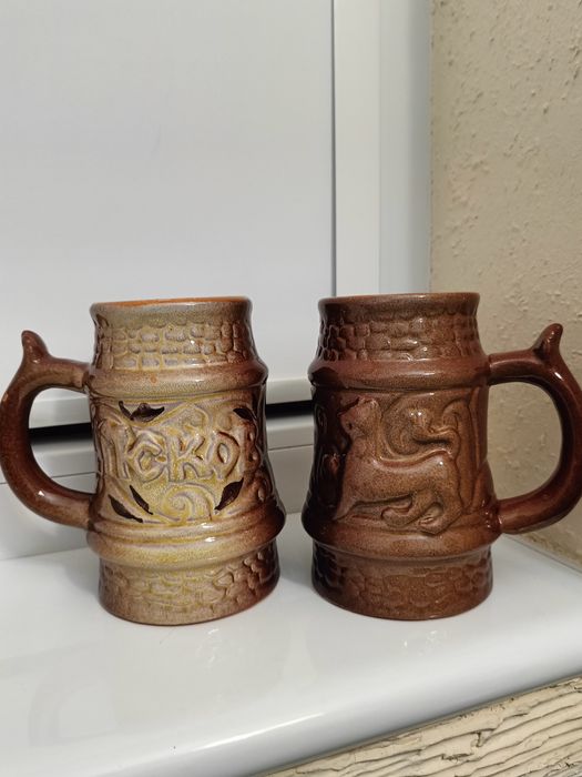 PRL 2x kufel 650 ml kamionka grubo szkliwiona CCCP ZSRR Moskow Unikat