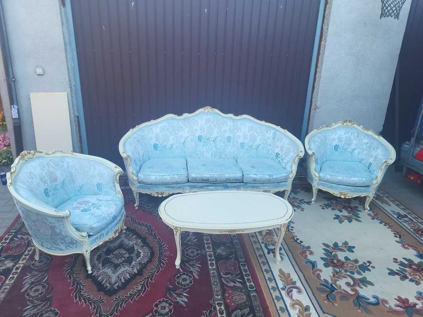 Meble pałacowe LUDWIK XIV komoda witryna sofa fotele stolik krzesła