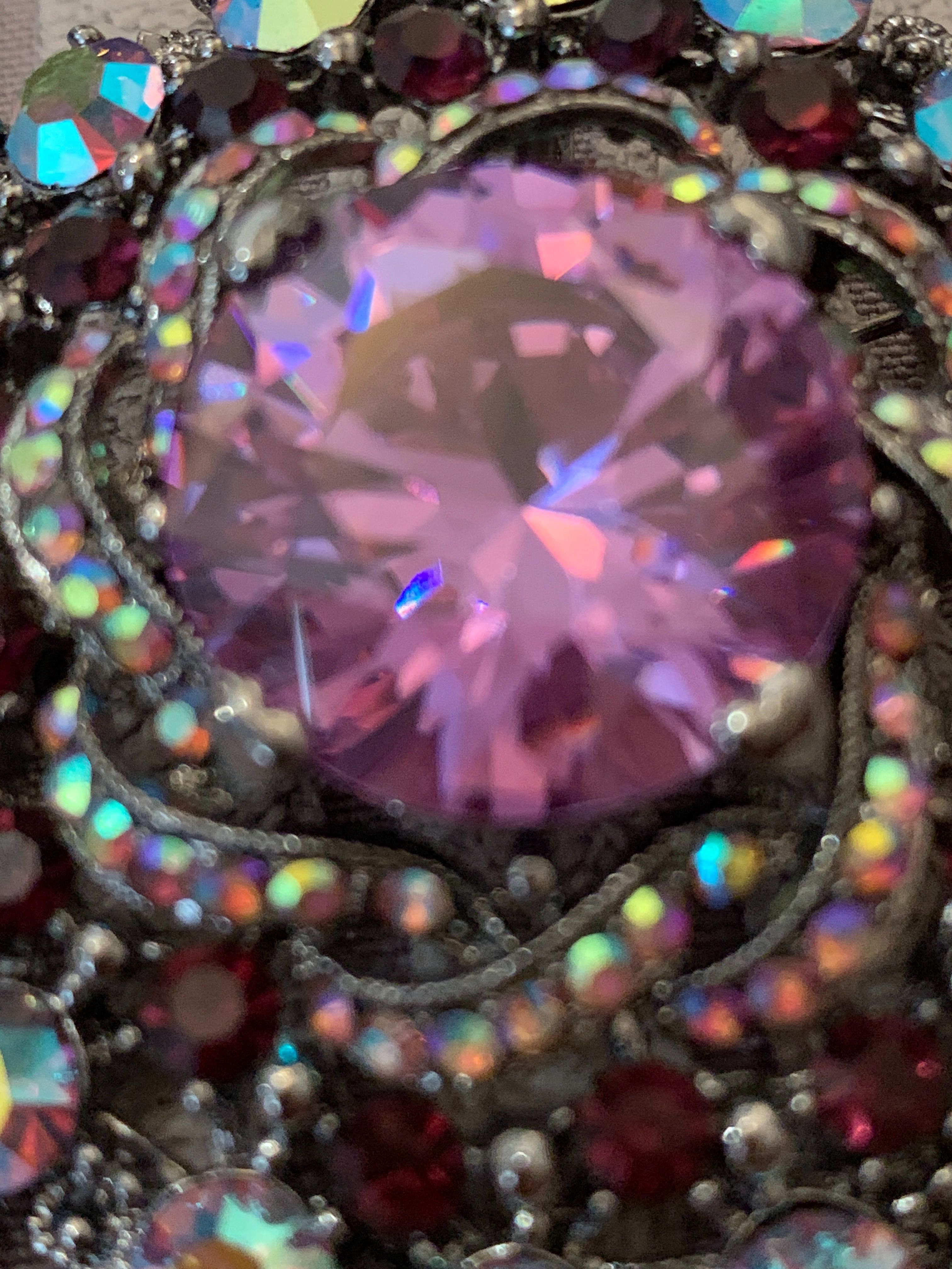 broszka/zawieszka, elementy Swarovski/stylowy prezent vintage