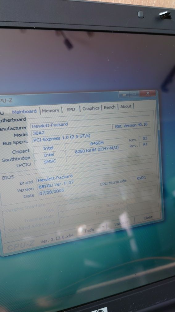 Laptop HP Compaq nx7400 uszkodzony
