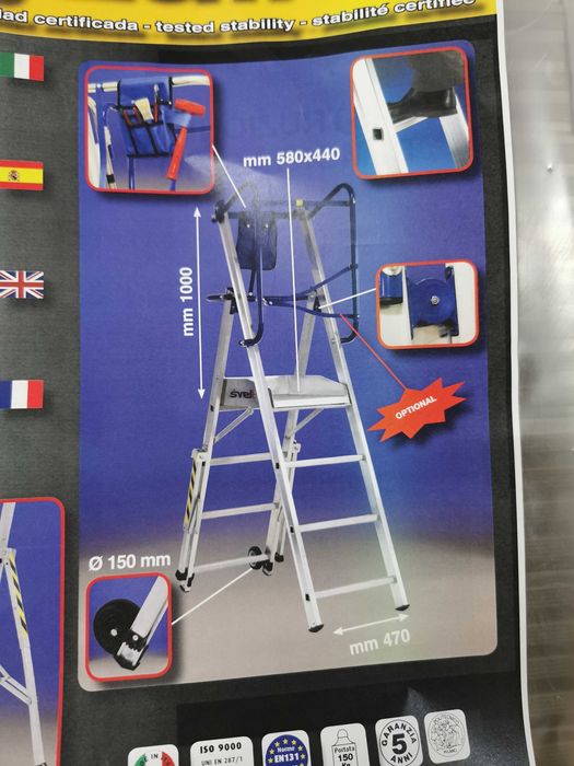 Escadote portátil alumínio certificado novo embalado