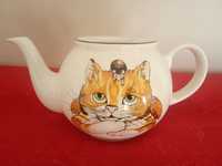 Bule Gatos Porcelana Inglesa mais 6 canecas NOVOS