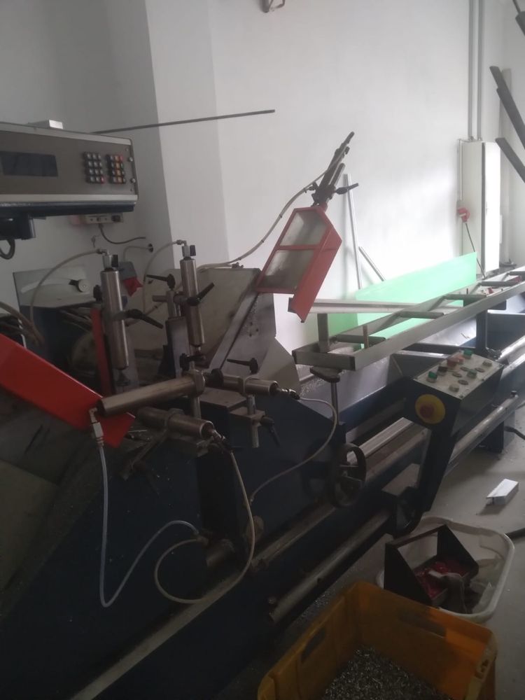 Pila dwuglowicowa elumatec mecal cnc automatyczna likwidacja lini