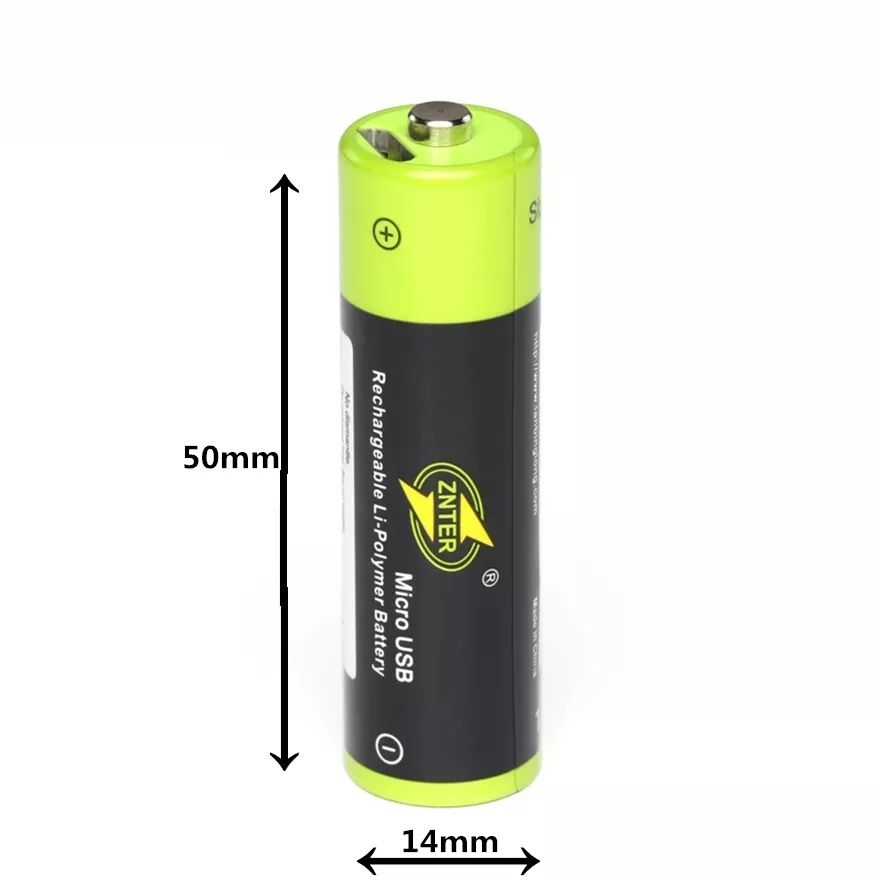 Аккумулятор ZNTER АА 1700 Mah 1,5v Li-Po зарядка через microUS