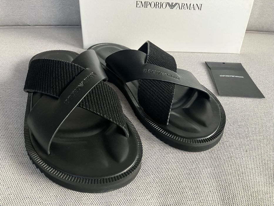 Emporio Armani skorzane meskie klapki Nowe Okazja 46