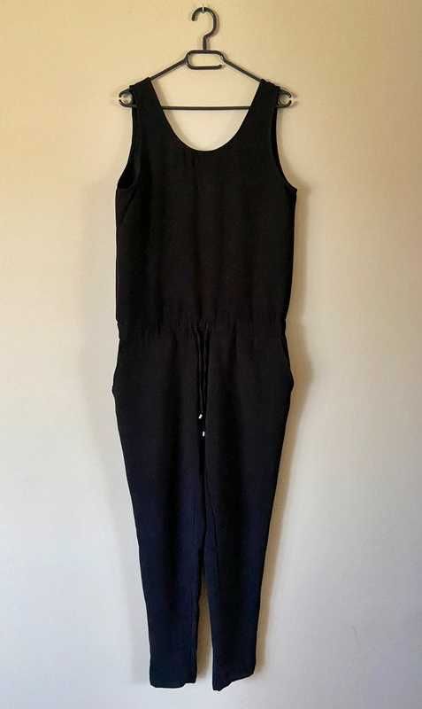 Czarny dlugi kombinezon oversize basic modny xl 42 44 +size plus size
