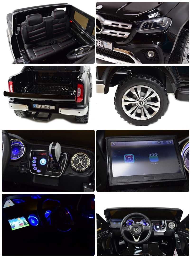 Auto na akumulator MERCEDES X CLASS 4X4 MP4 koła EVA, ecoskóra, USB