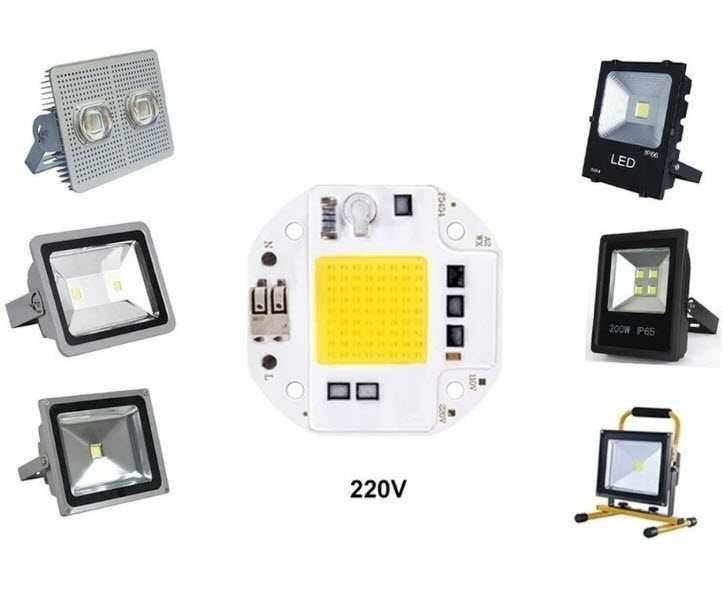 Светодиодная LED матрица с драйвером 220v для прожектора 50w 70W 100W