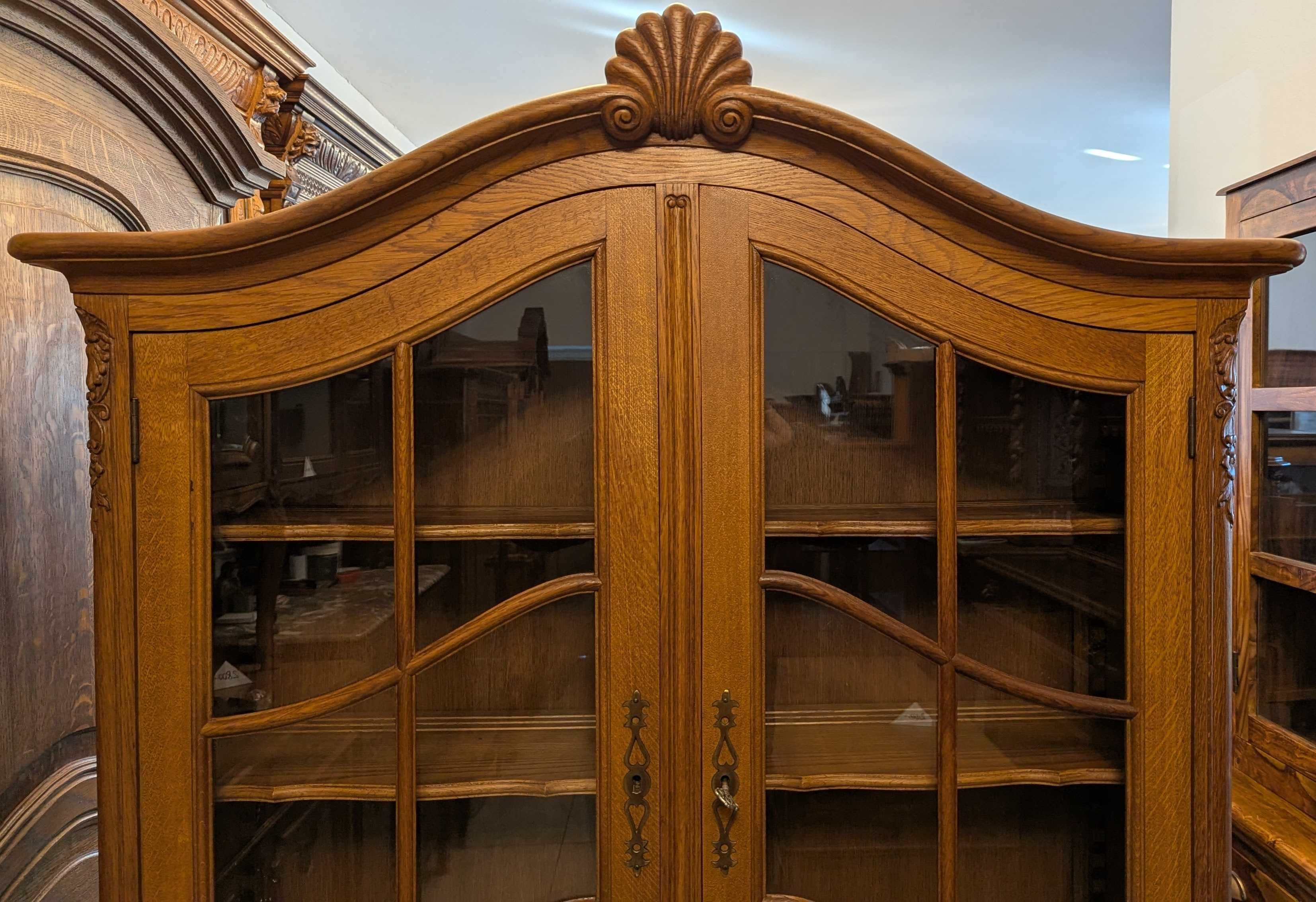 Piękna dębowa witryna,biblioteka na lwich łapach-sklep DąbrowaGórnicza