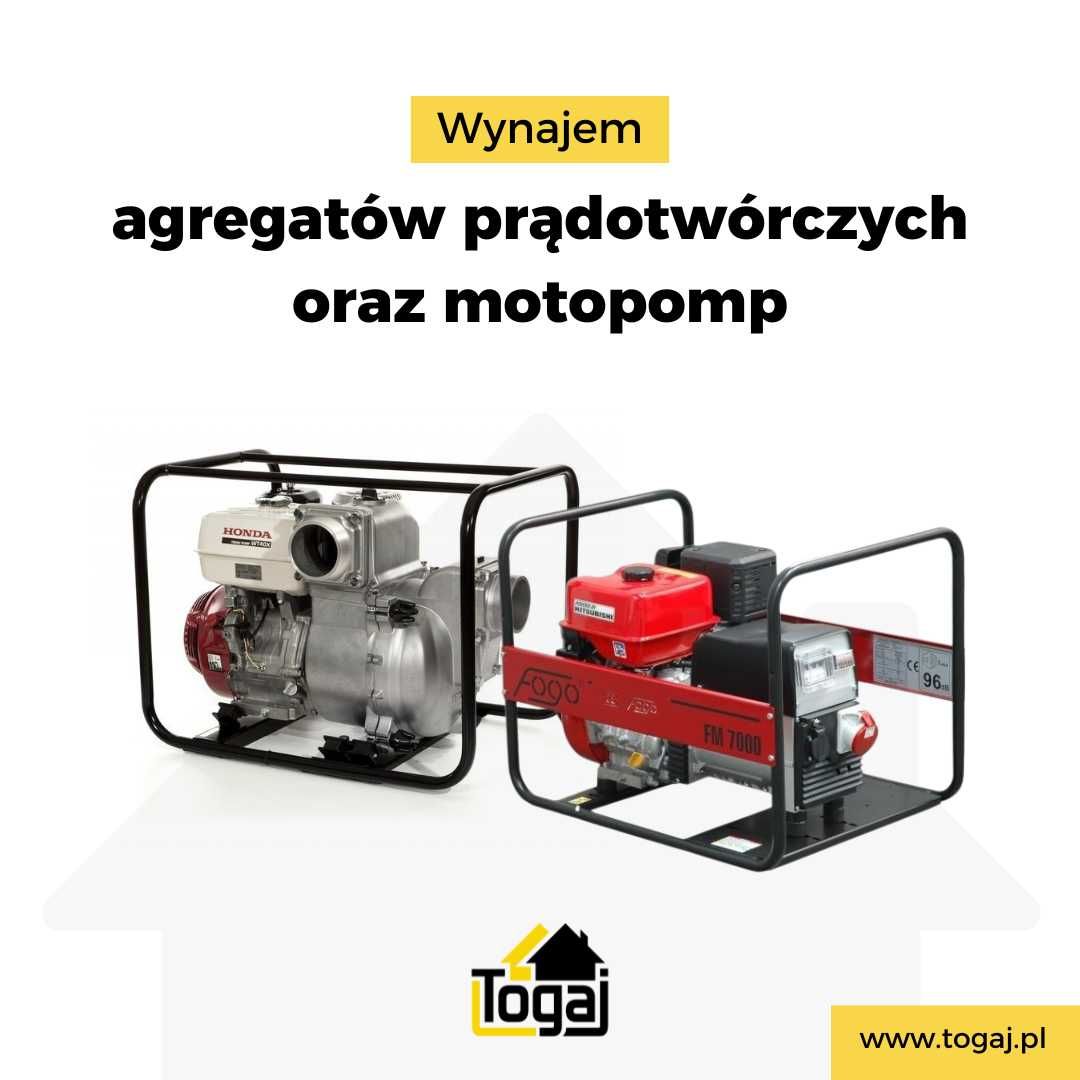 Agregat prądotwórczy młot wyburzeniowy betoniarka odkurzacz  wynajem