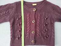 Fioletowy krótki sweterek dziewczęcy na 8-9 lat Cherokee