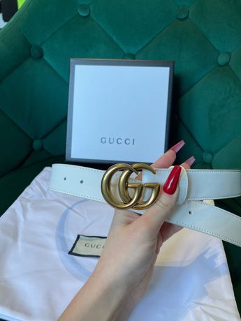 Pasek Gucci biały