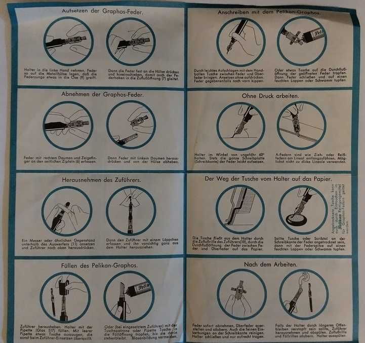 Bogaty zestaw do kaligrafii /kreślarski Pelikan Graphos 64 elem.