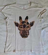 Koszulka T-shirt dziewczęca, żyrafa M&S 12-13 lat