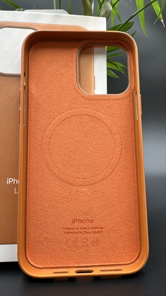 Skórzane Magsafe Etui do Iphone 13 Pro Max Orange