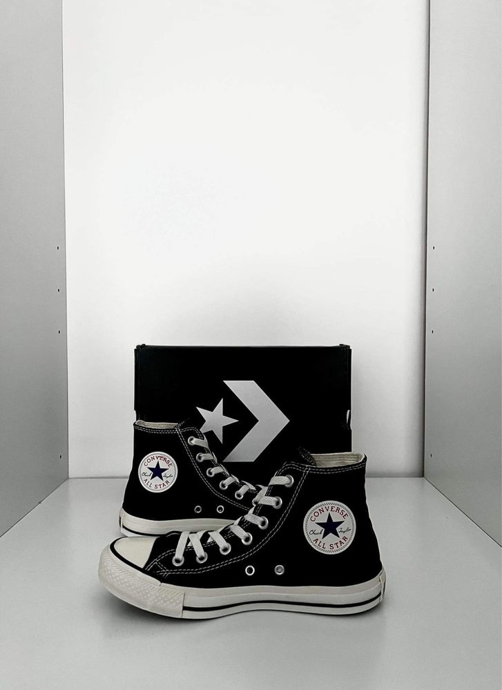 Converse 37.5 Czarne Wysokie Klasyczne Trampki All Star 24cm