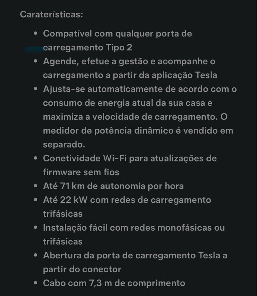 Tesla Wall Connector NOVO por abrir
