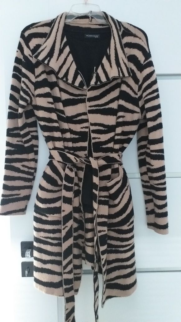 Kardigan sweter damski uni zebra