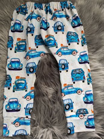 Handmade 92 nowe cienkie spodnie legginsy haremki baggy Trabanty