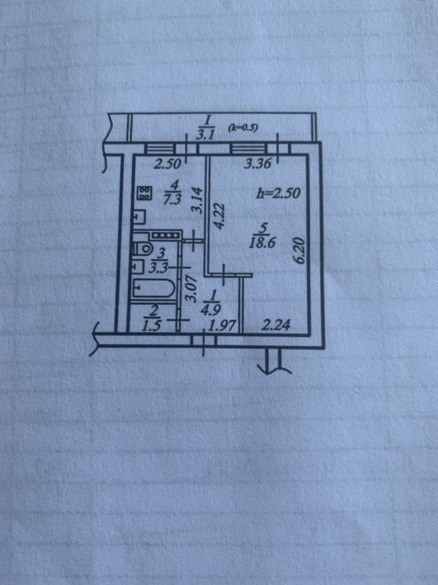 Продам1 ком.квартиру с нишей  на Богомаза .Левый берег.