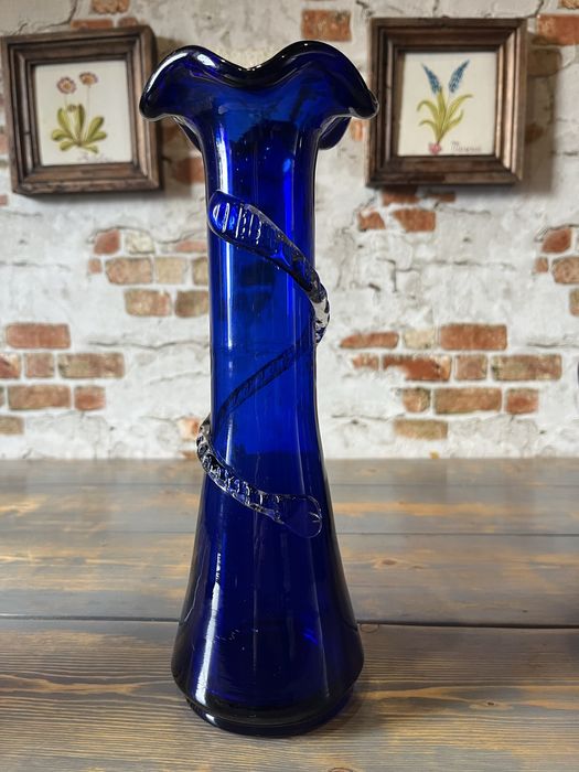 Ваза.Клуазоне.Кобальт.Марганец виноград.Стекло.Хрусталь.СССР.