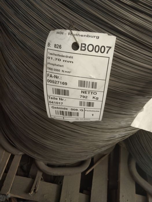 Drut sprężynowy 1,7 mm nierdzewny