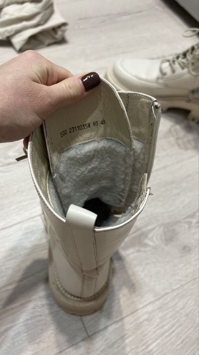 Чоботи кожані на хутрі