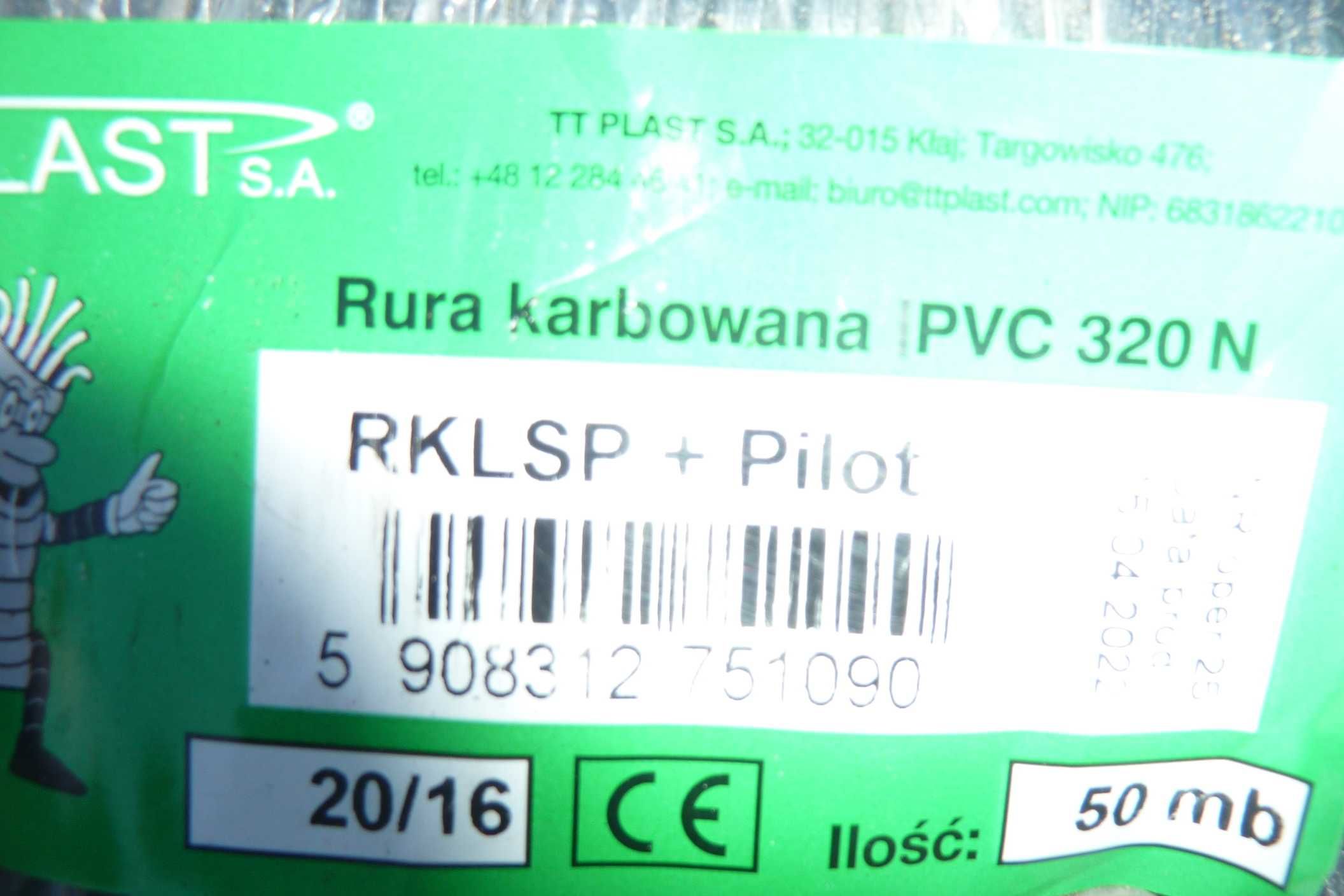 Rura karbowana z pilotem peszel 20