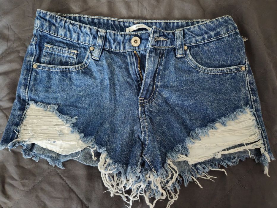 Shorty jeansowe przetarcia spodenki szorty