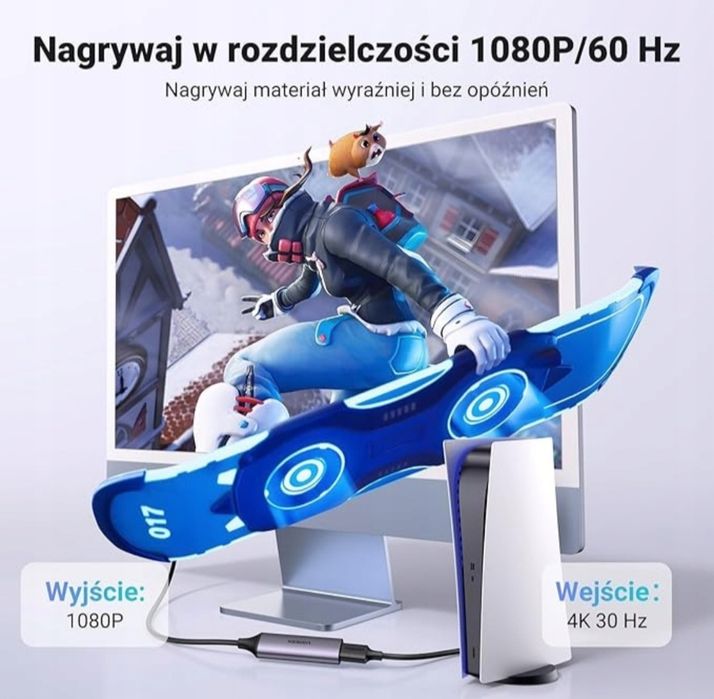 UGREEN Karta przechwytująca wideo HDMI na USB A+C 4K30Hz 1080P