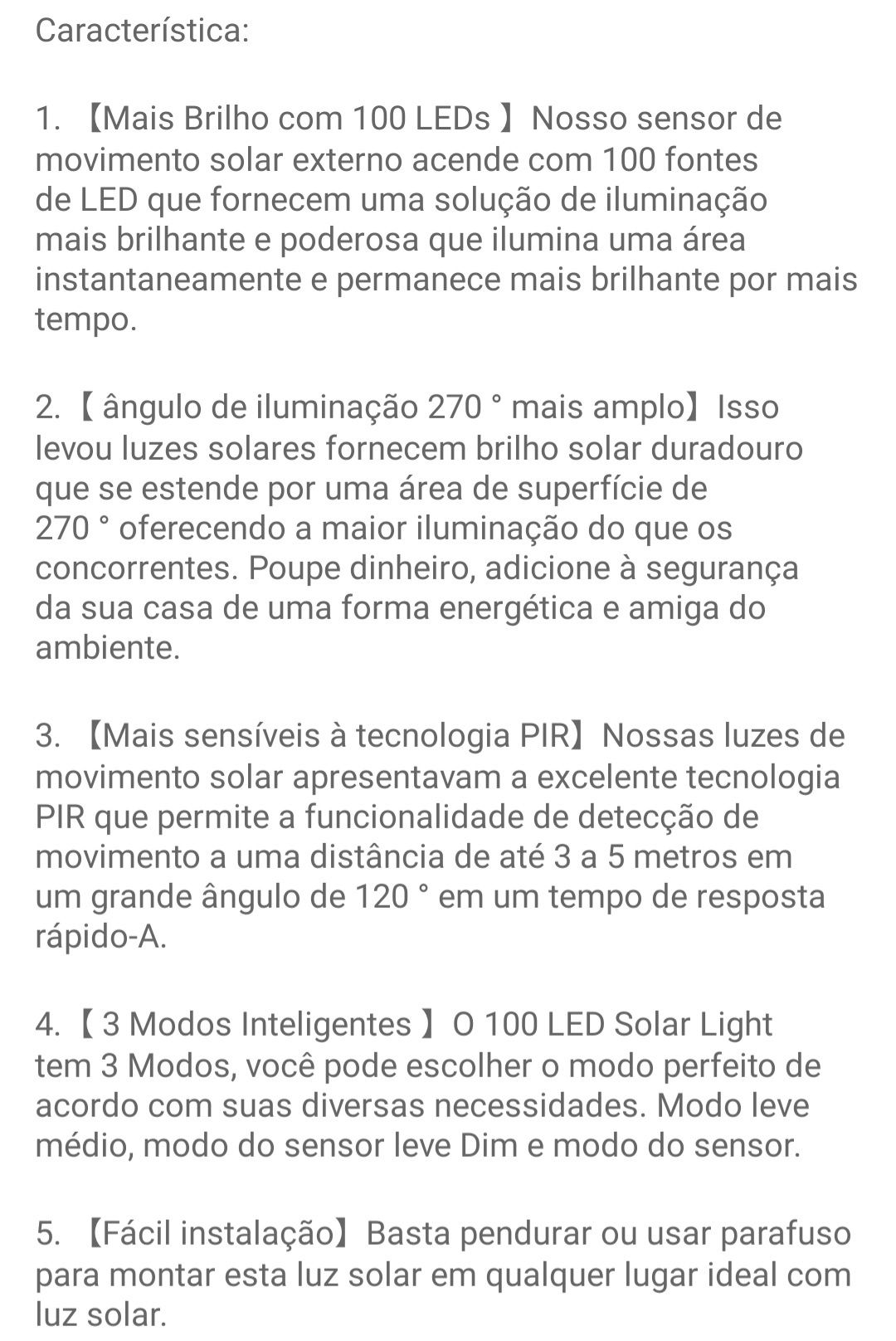 "Novo" Luz Solar Com 100 Leds
