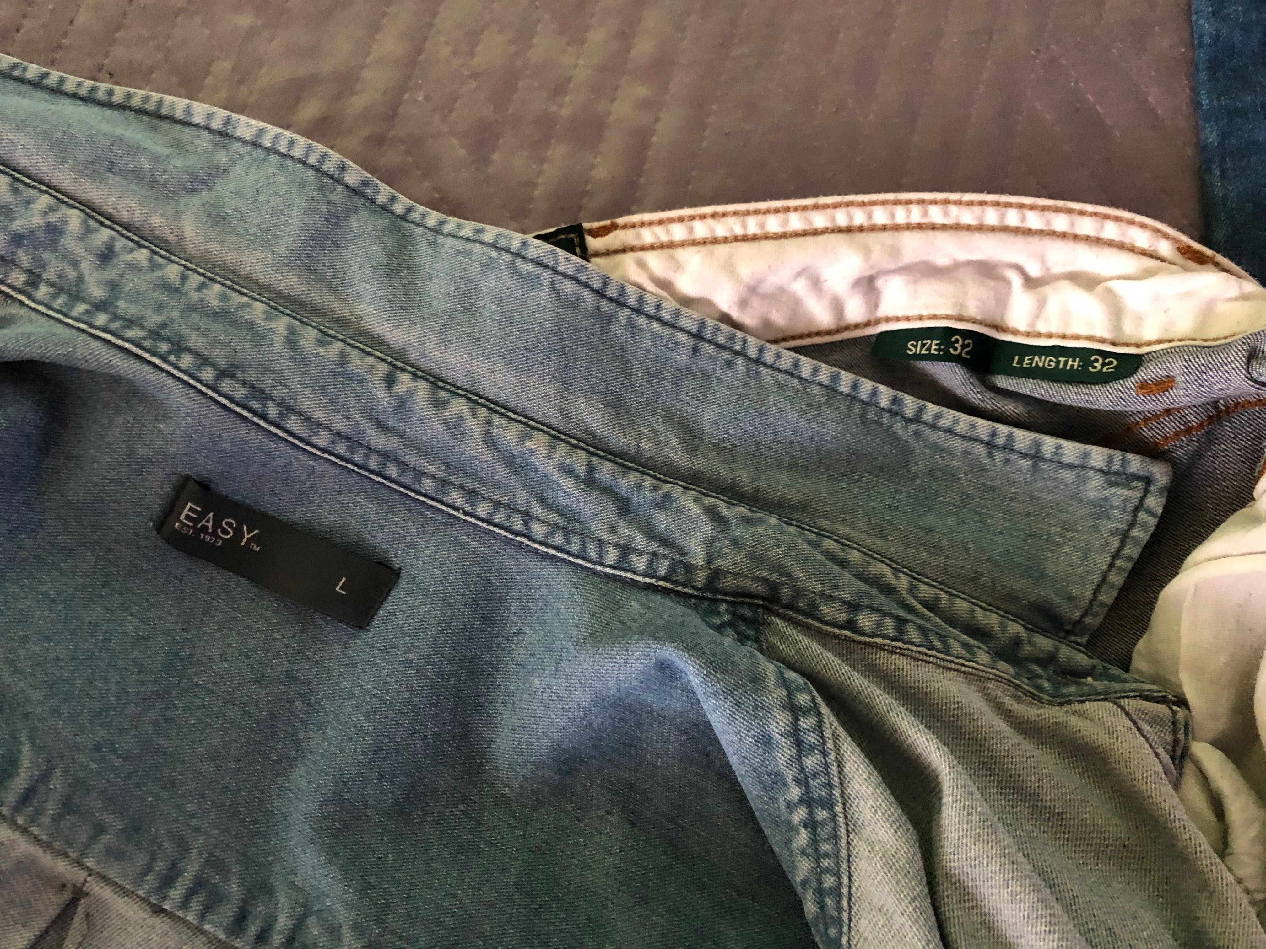 Sprzedam jeansowy dres (spodnie jeansowe + bluza jeansowa)