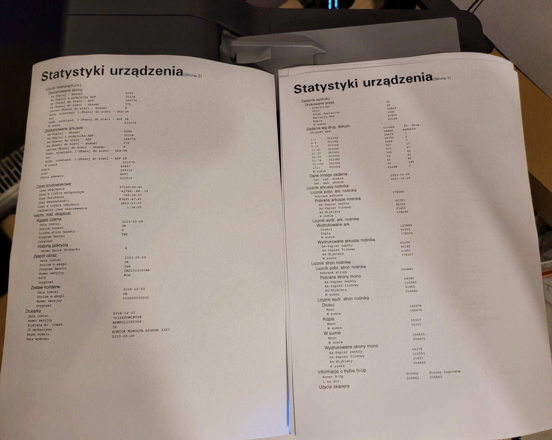 Urządzenie wielofunkcyjne Konica minolta 3320