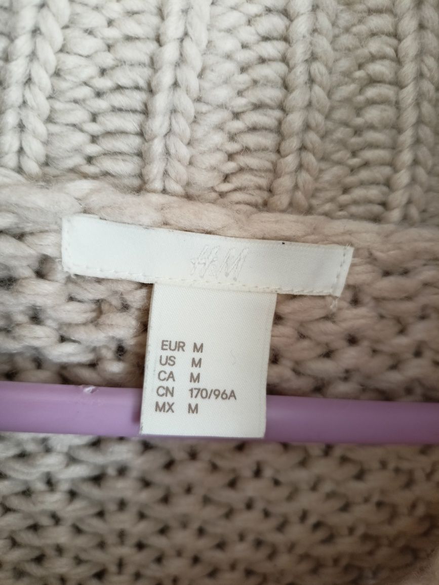 Beżowy sweter oversize H&M M 38